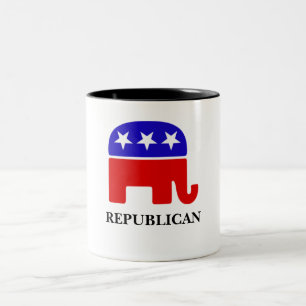 Caneca De Café Em Dois Tons Personalizar o Elefante Republicano