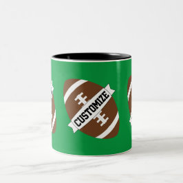 Caneca De Café Em Dois Tons Personalizar o nome da equipe de futebol e o espor