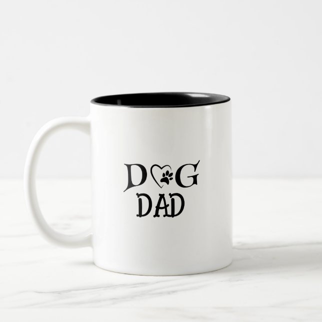 Caneca De Café Em Dois Tons Personalizar Pai de Cachorro (Esquerda)