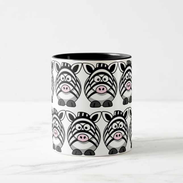 Caneca De Café Em Dois Tons Personalizar Zebra Cuta (Centro)