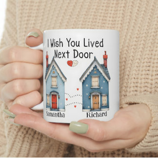 Caneca De Café Em Dois Tons Personalizável Eu Desejo Que Você Mora Na Próxima