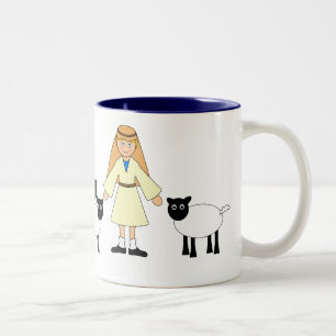 Caneca De Café Em Dois Tons Personalize-me — Criança Natividade Shepherd Boy
