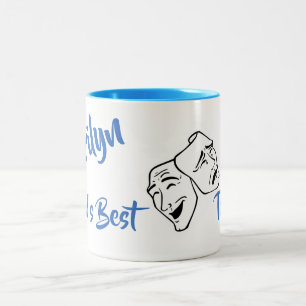 Caneca De Café Em Dois Tons Personalize o melhor professor de teatro do mundo