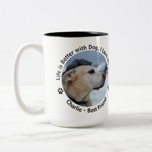 Caneca De Café Em Dois Tons Personalize Sua Própria Foto Personalizada De Pet