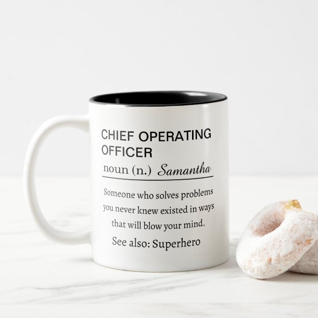 Caneca De Café Em Dois Tons Personalized Chief Operating Officer Definition (Com Donut)