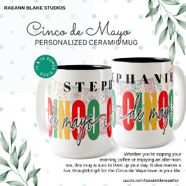 Caneca De Café Em Dois Tons Personalized Cinco de Mayo Two-Tone Mug