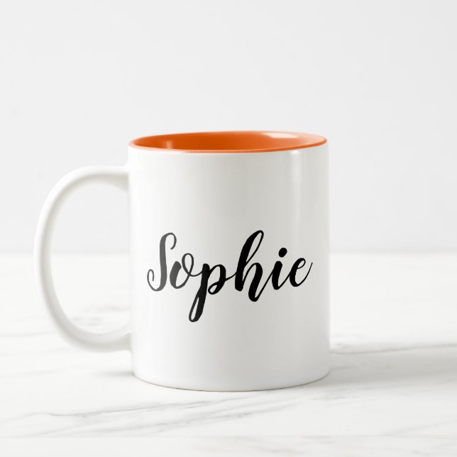 Caneca De Café Em Dois Tons Personalized custom customized gifts (Esquerda)