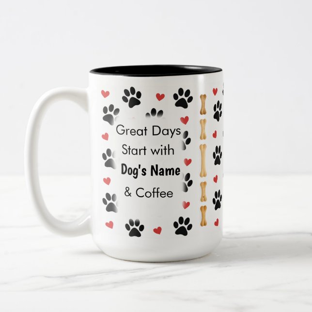 Caneca De Café Em Dois Tons Personalized Dog Photo Mug – Custom Pet Picture &  (Esquerda)