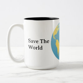 Caneca De Café Em Dois Tons Personalized Eco-Globe Minimalist Planet