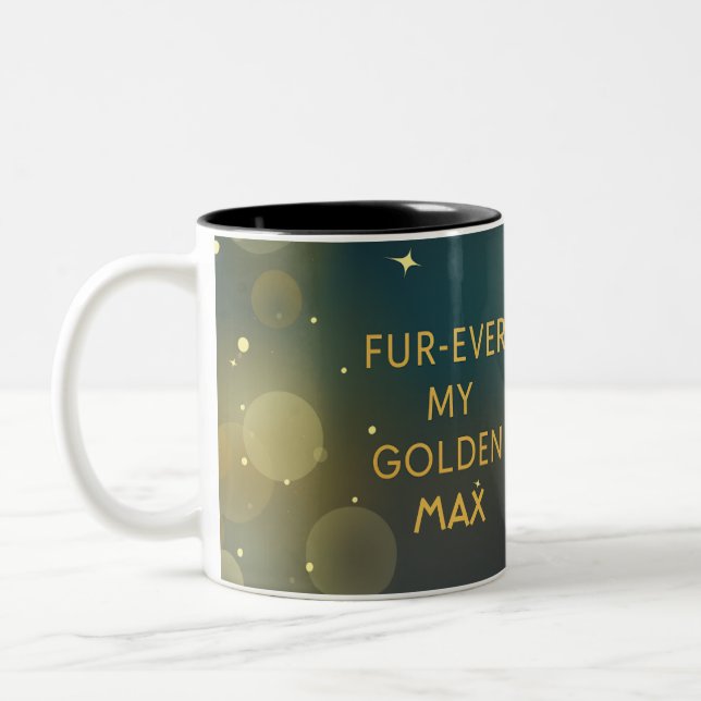 Caneca De Café Em Dois Tons Personalized Golden Retriever Mom Mug Custom Dog (Esquerda)