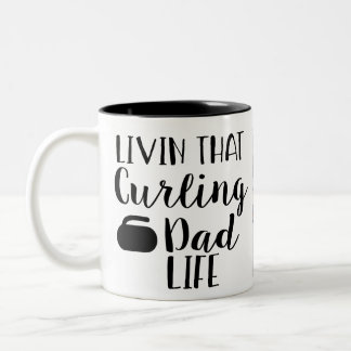 Caneca De Café Em Dois Tons Personalized Living that Curling Dad Life Photo 
