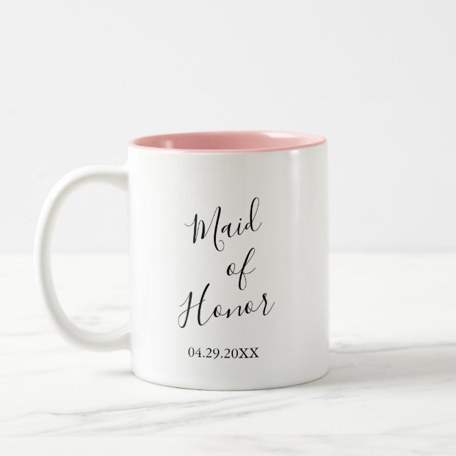 Caneca De Café Em Dois Tons Personalized Maid of Honor (Esquerda)