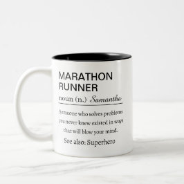 Caneca De Café Em Dois Tons Personalized Marathon Runner Definition