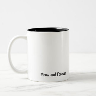 Caneca De Café Em Dois Tons Personalized "Meow and Forever" Cat Lover's Coffee