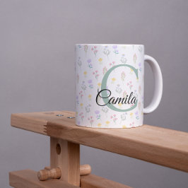 Caneca De Café Em Dois Tons Personalized Name Mug with Initial 