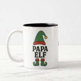 Caneca De Café Em Dois Tons Personalized Papa Elf Mug – Custom Christmas Gift