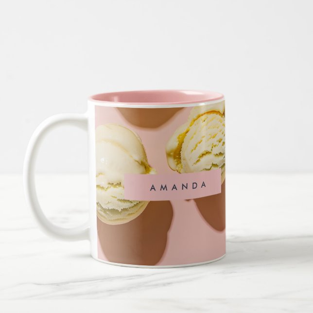 Caneca De Café Em Dois Tons Personalized Pastel Lemon Cream Bliss (Esquerda)