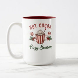 Caneca De Café Em Dois Tons Personalized Retro Hot Cocoa Cozy Season