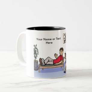 Caneca De Café Em Dois Tons Personalized Therapist, Counselor - Female Cartoon