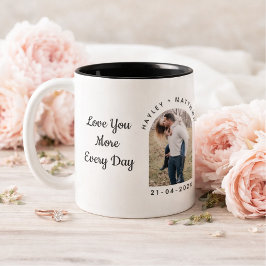 Caneca De Café Em Dois Tons Personalized Valentine Photo Mug for Couples