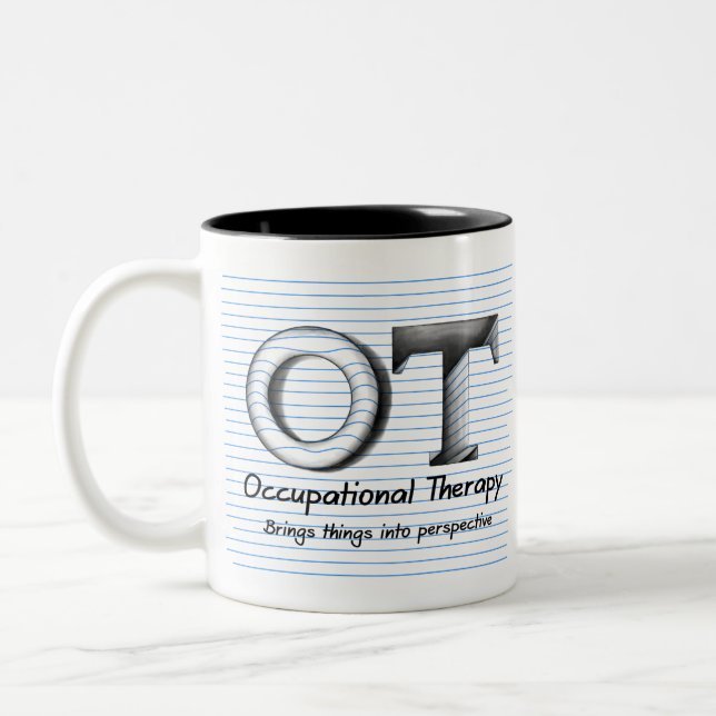 Caneca De Café Em Dois Tons Perspectiva (Esquerda)