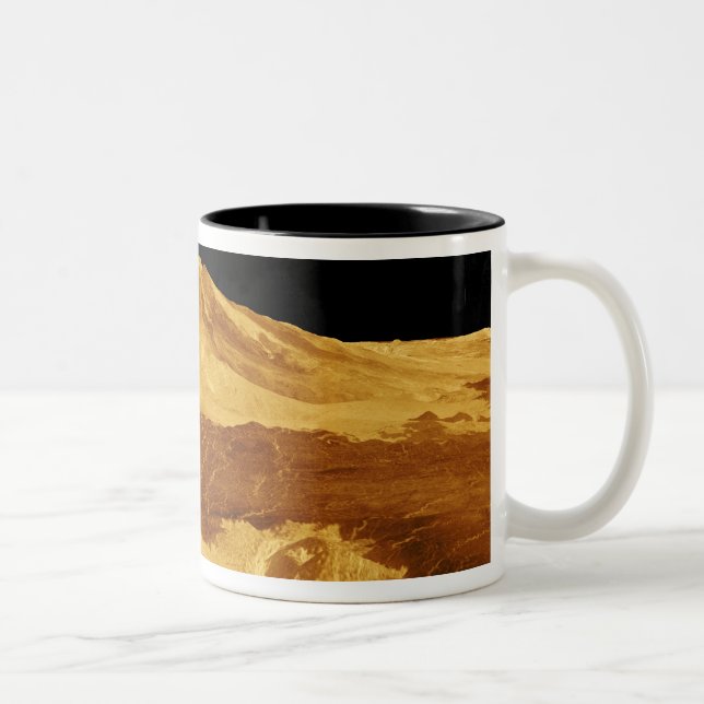 Caneca De Café Em Dois Tons Perspectiva 3D de Maat Mons em Vênus (Direita)
