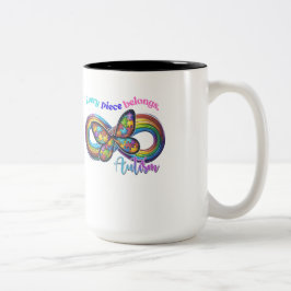 Caneca De Café Em Dois Tons Pertencendo a cada chip - Autism Quebra-cabeça Mug