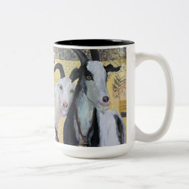 Caneca De Café Em Dois Tons Perto de Yo Goat Mug - Adoro cabras com cada copo!
