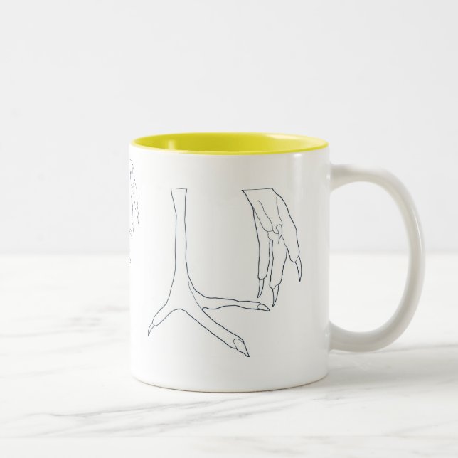 Caneca De Café Em Dois Tons pés da galinha (Direita)