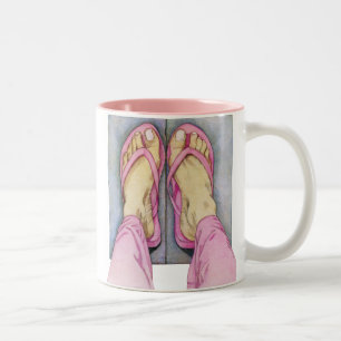 Caneca De Café Em Dois Tons Pés Rosa Mug