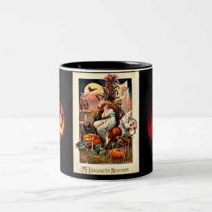 Caneca De Café Em Dois Tons Pesadelo Vintage Halloween