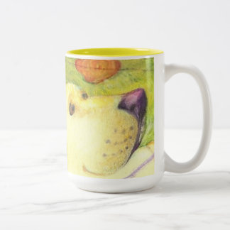 Caneca De Café Em Dois Tons Pesca cão e gato) (do fim-acima/caneca