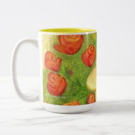 Caneca De Café Em Dois Tons Pesca cão e gato) (do fim-acima/caneca