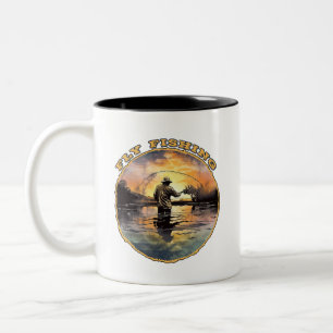Caneca De Café Em Dois Tons Pesca com mosca