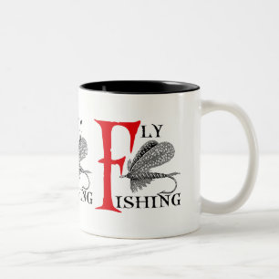 Caneca De Café Em Dois Tons Pesca com mosca com atração da pesca