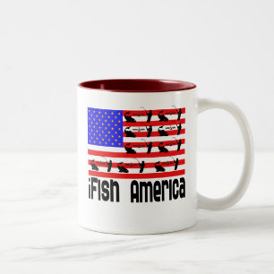 Caneca De Café Em Dois Tons Pesca com presentes na América do Peixe