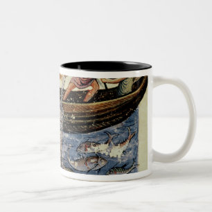 Caneca De Café Em Dois Tons Pesca com uma rede