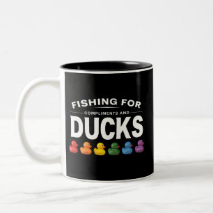 Caneca De Café Em Dois Tons Pesca de complementos e patos - Borracha Humorosa