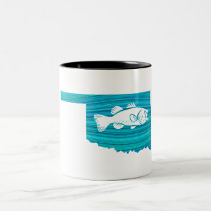 Caneca De Café Em Dois Tons Pesca de Oklahoma Wave