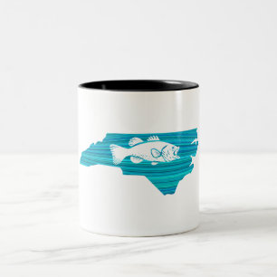 Caneca De Café Em Dois Tons Pesca de Ondas da Carolina do Norte