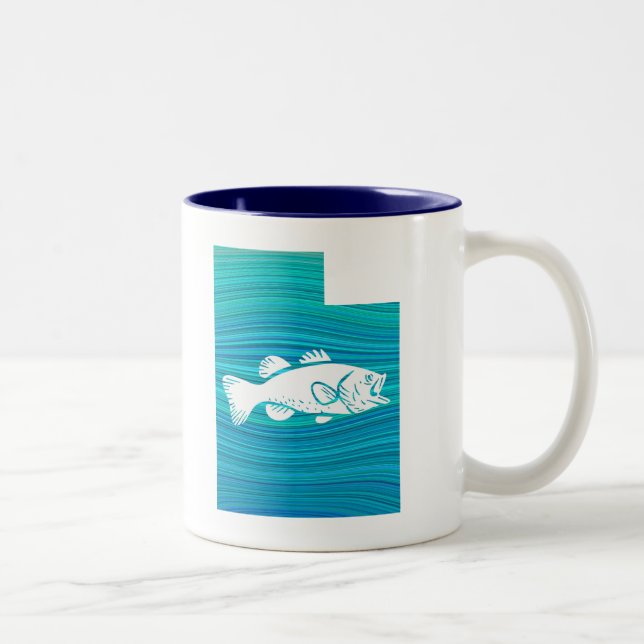 Caneca De Café Em Dois Tons Pesca de Ondas em Utah (Direita)