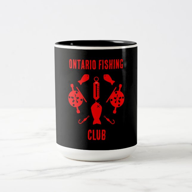 Caneca De Café Em Dois Tons Pesca do salmão no Canadá (Centro)