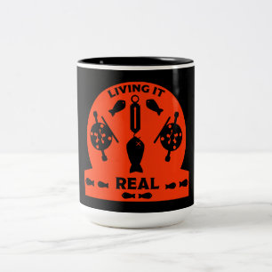 Caneca De Café Em Dois Tons Pesca do salmão selvagem