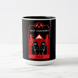 Caneca De Café Em Dois Tons Pesca Editável Canadiana