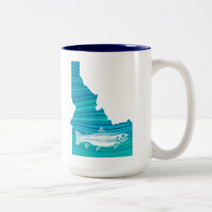 Caneca De Café Em Dois Tons Pesca em Ondas Idaho