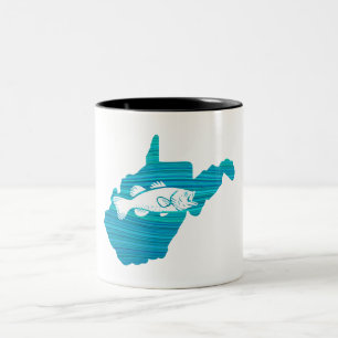 Caneca De Café Em Dois Tons Pesca Wave West Virginia