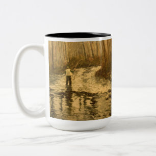 Caneca De Café Em Dois Tons Pescador da mosca