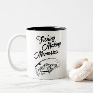 Caneca De Café Em Dois Tons Pescador Memórias da Pesca do Dia dos Pais