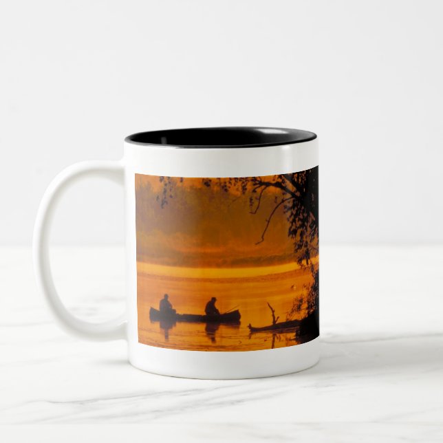 Caneca De Café Em Dois Tons Pescadores em uma canoa (Esquerda)