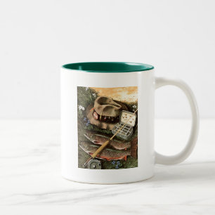 Caneca De Café Em Dois Tons Pescando ainda a vida